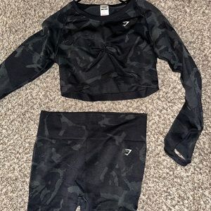 Gym Shark Set Leggings and Crop Top